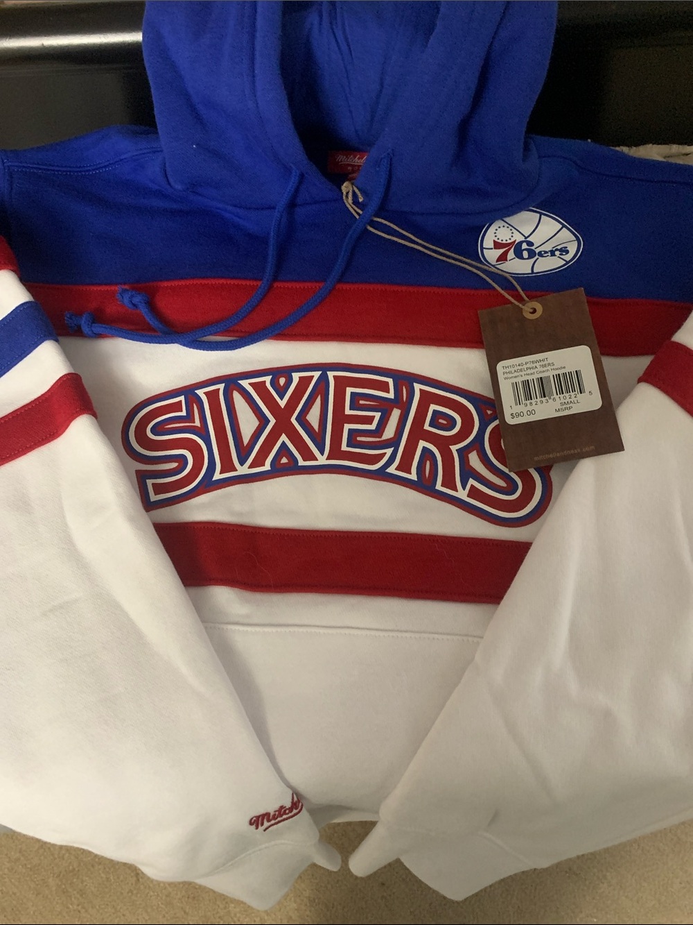 Philadelphia 76ers Sixers Red, White & Blue Hoodie